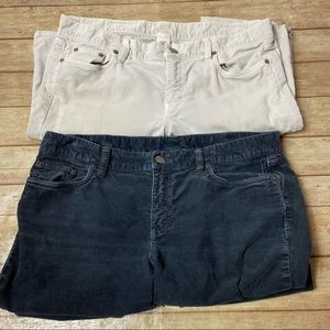 Jcrew corduroy 2 pair bundle, blue & white
